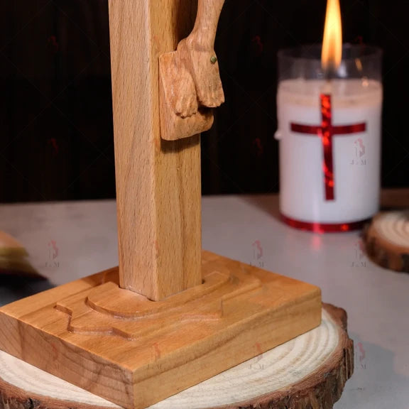 Handcrafted Jesus Crucifix Wood Carving