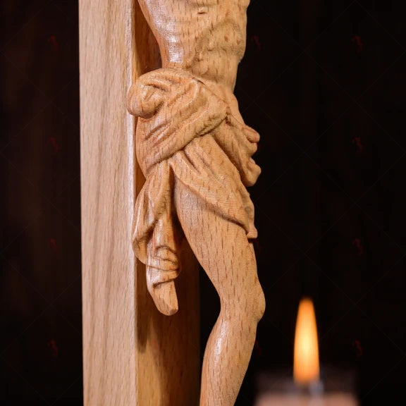 Handcrafted Jesus Crucifix Wood Carving