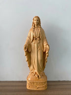 Blessed Mother Wooden Statue – Hand-Carved Catholic Sculpture