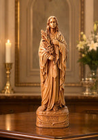 Saint Maria Goretti Wooden Statue – Hand-Carved Catholic Art