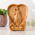 DIVINE MERCY JESUS HAND-CARVED WOOD PLAQUE
