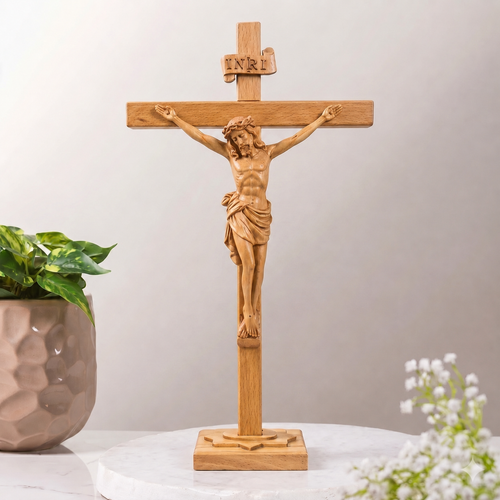 Handcrafted Jesus Crucifix Wood Carving