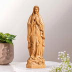 Our Lady of Lourdes, Wooden Statue Of Mary size 5.9in/ 7.9in/ 11.8in