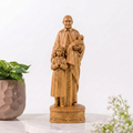 St. Vincent de Paul Wooden Statue – Hand-Carved Catholic Sculpture