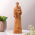 Wooden Statue of Saint Anthony of Padua  – Hand-Carved Catholic Sculpture