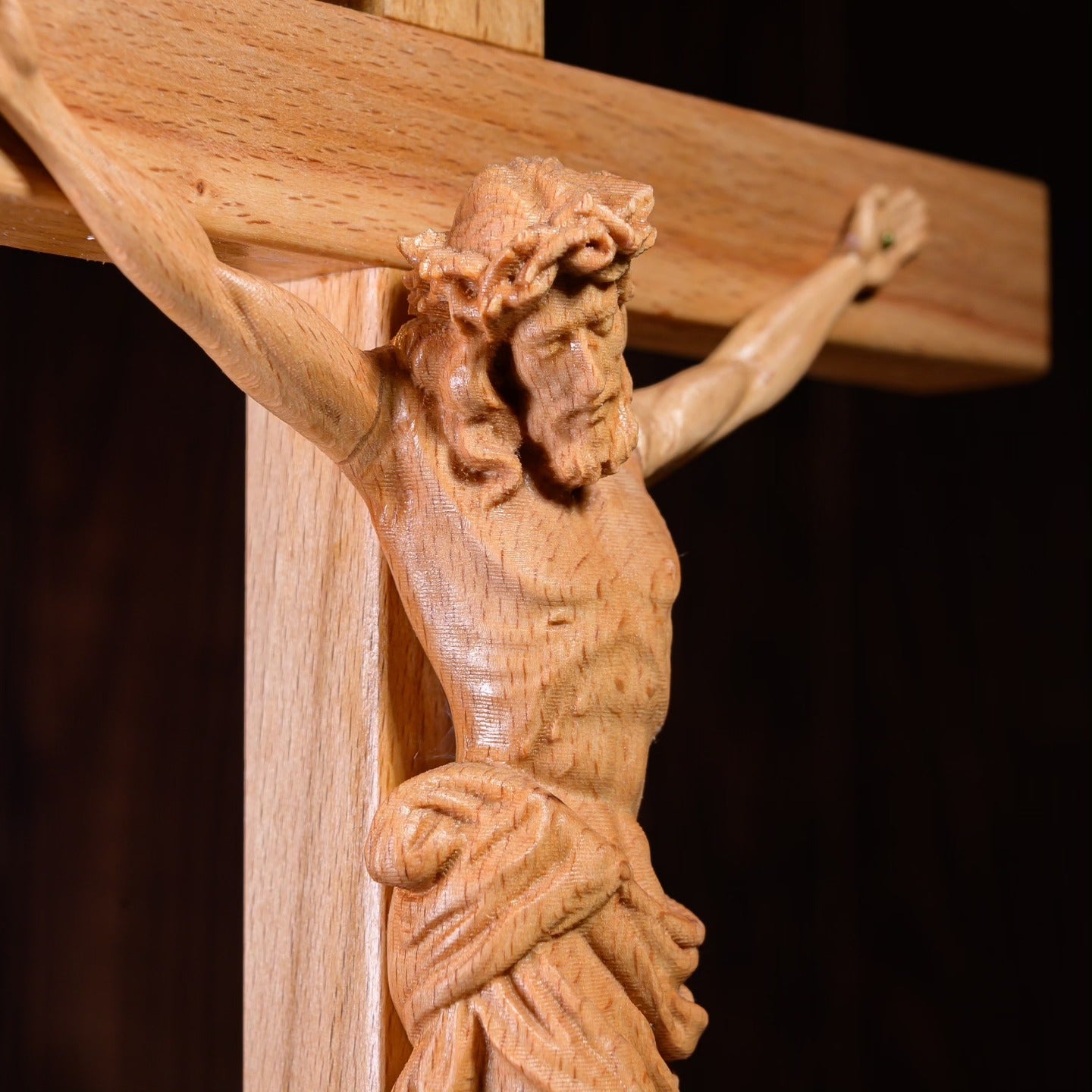 Handcrafted Jesus Crucifix Wood Carving