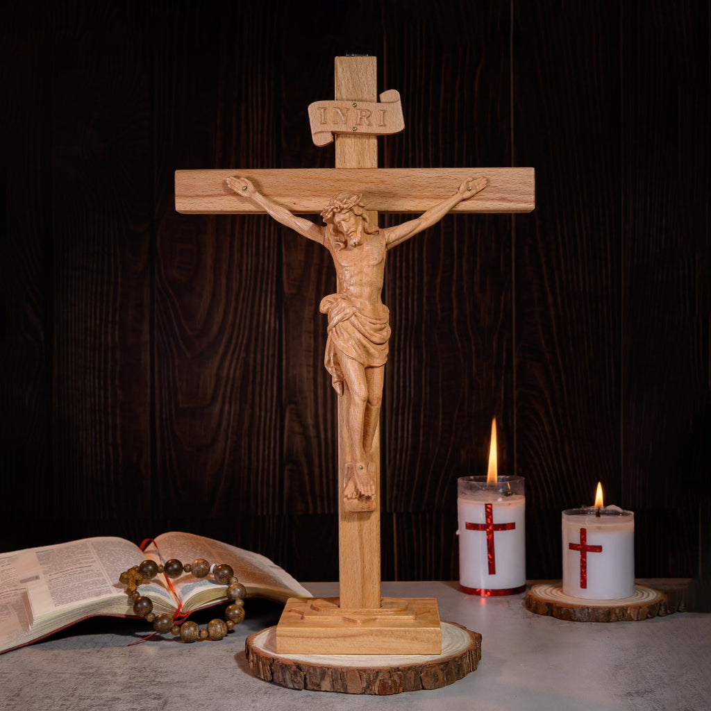 Handcrafted Jesus Crucifix Wood Carving