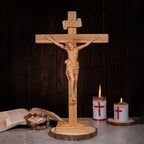Handcrafted Jesus Crucifix Wood Carving