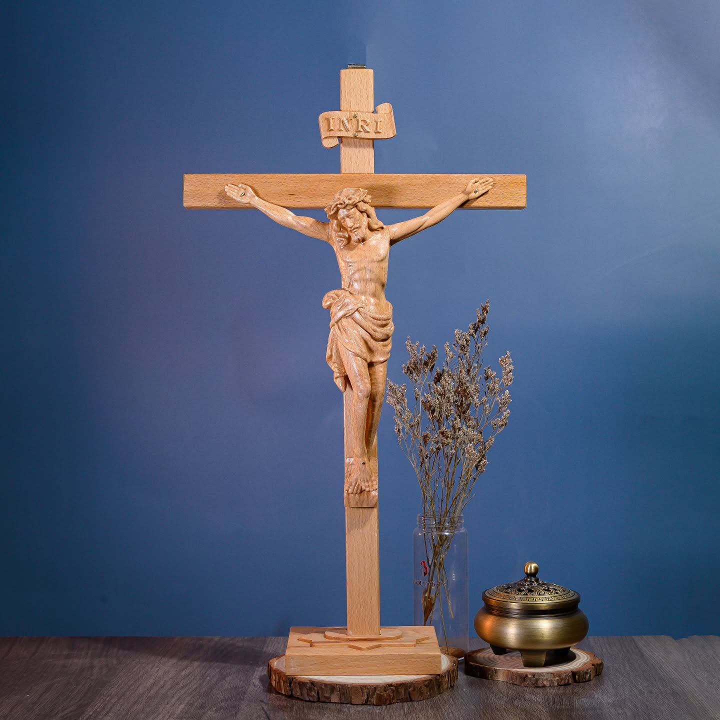 Handcrafted Jesus Crucifix Wood Carving