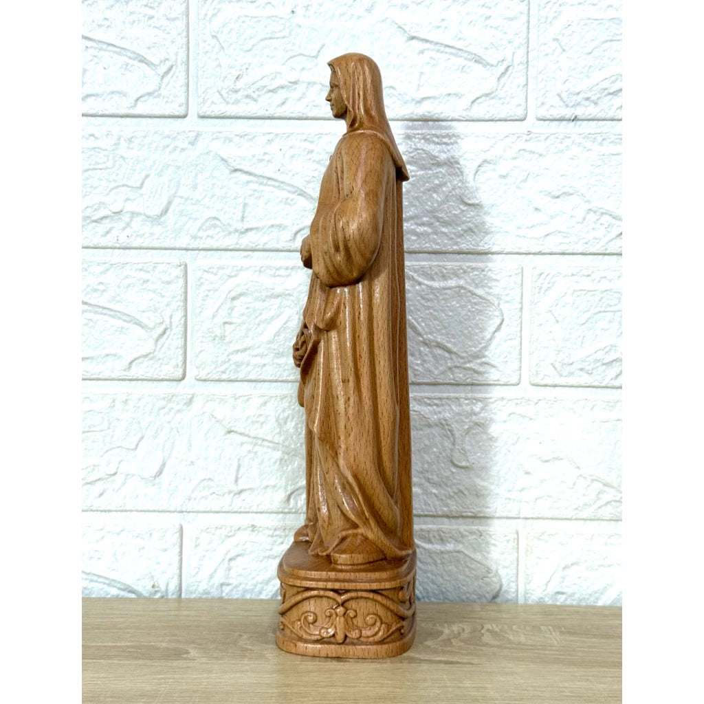 Saint Anne and Mary Wooden Statue size 11.8 inches (30cm)