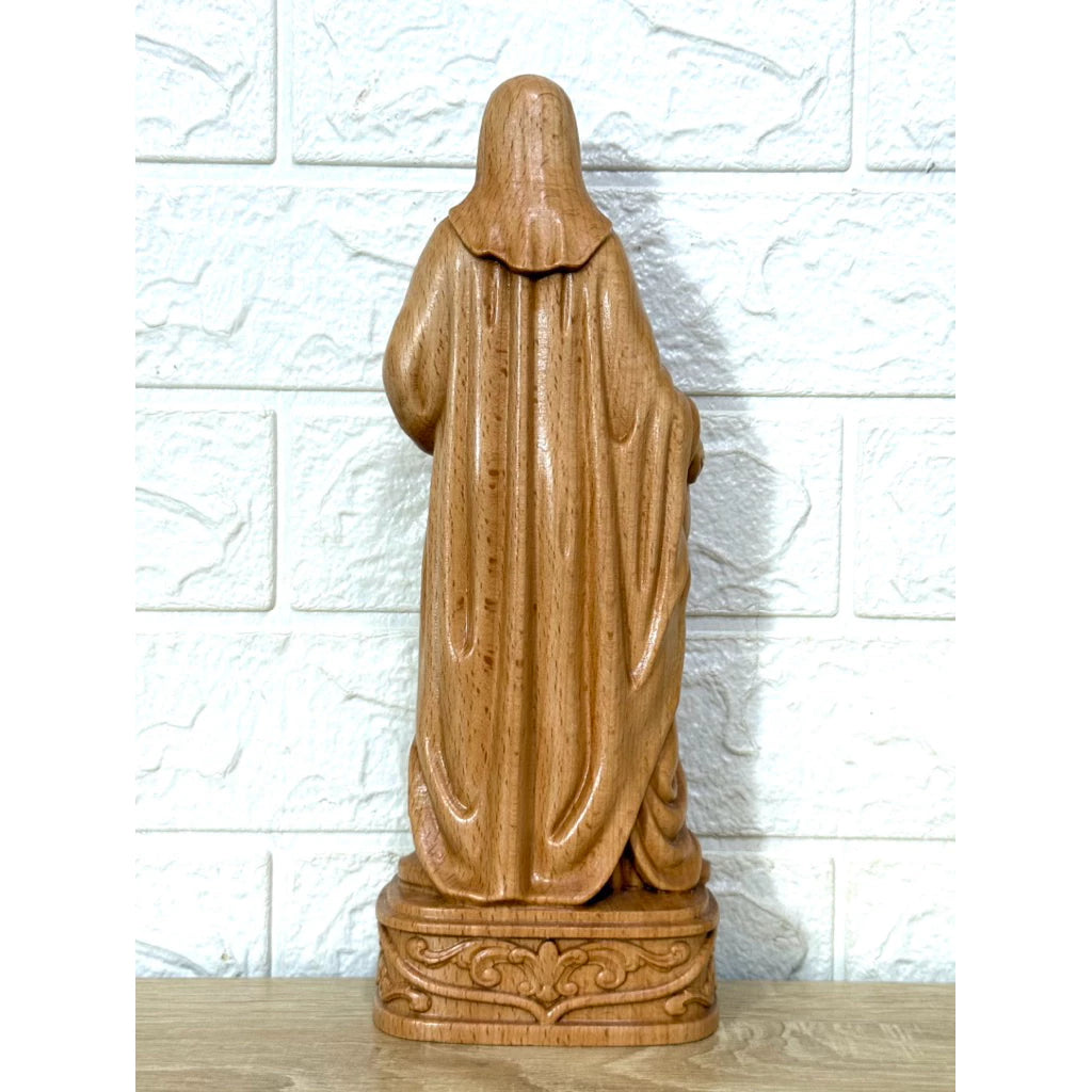 Saint Anne and Mary Wooden Statue size 11.8 inches (30cm)