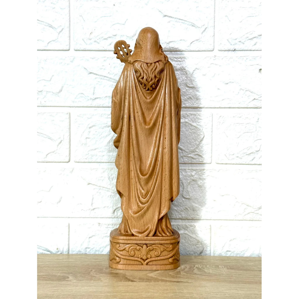 Saint Cecilia Wooden Statue size 11.8 inches (30cm)