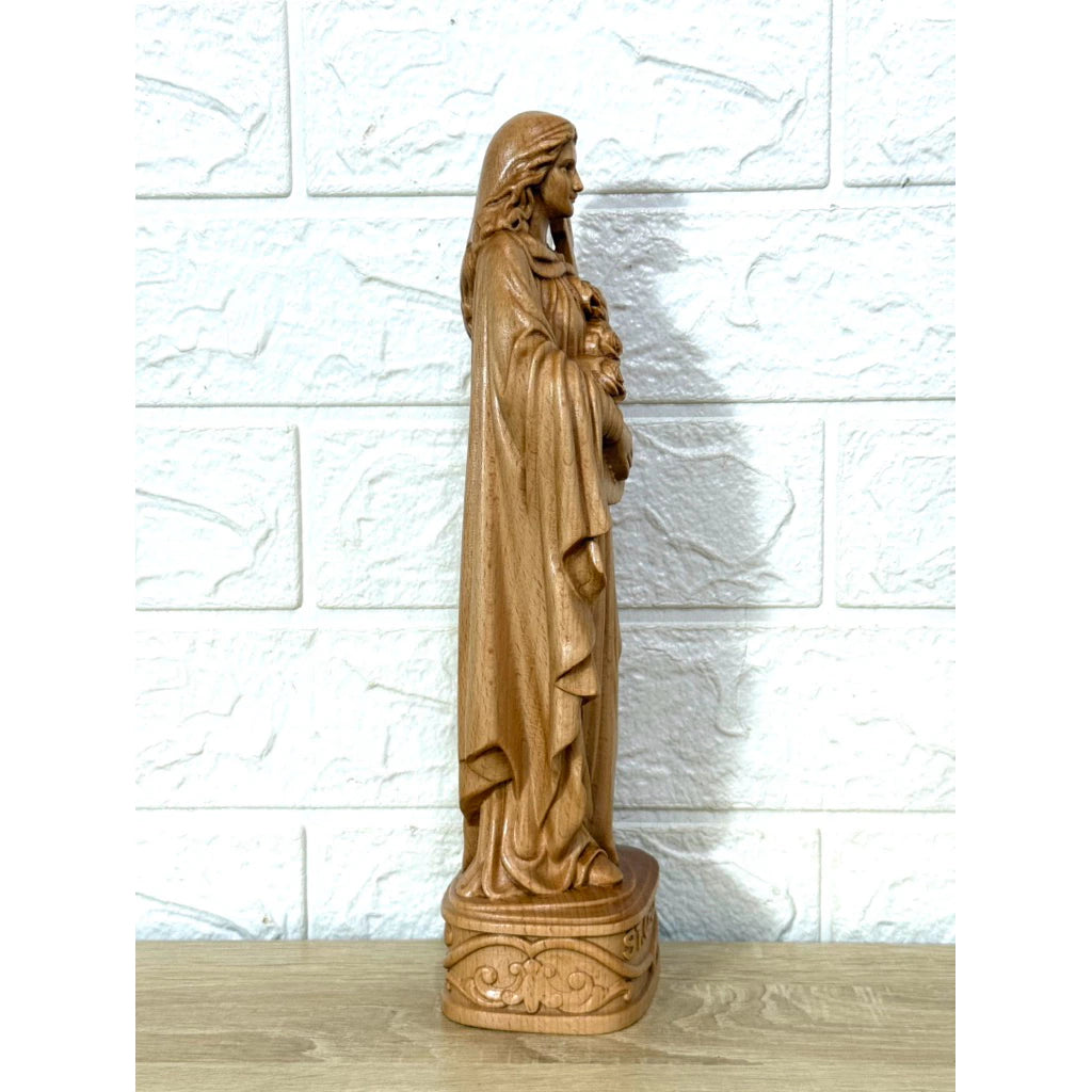 Saint Cecilia Wooden Statue size 11.8 inches (30cm)