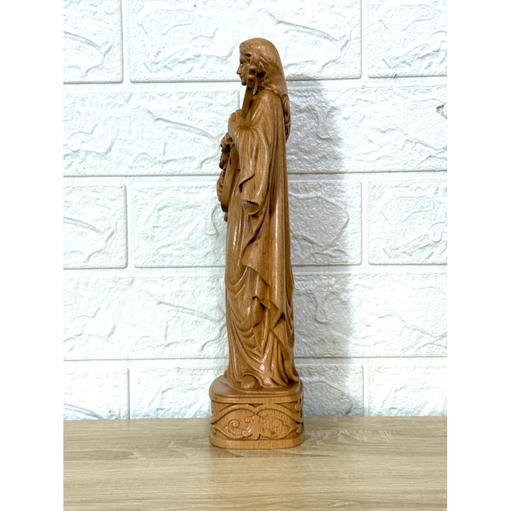 Saint Cecilia Wooden Statue size 11.8 inches (30cm)