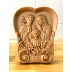 THE HOLY FAMILY WOOD CARVING PLAQUE