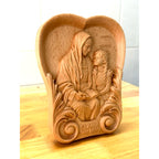 ST. ANNE & YOUNG MARY HAND-CARVED WOOD PLAQUE