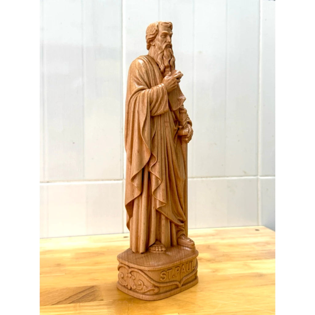 Saint Paul Wooden Statue size 11.8in (30cm)