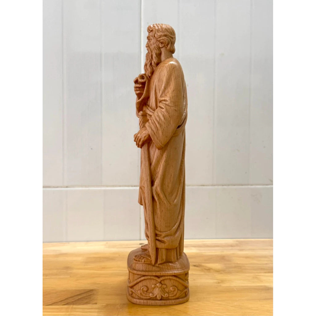 Saint Paul Wooden Statue size 11.8in (30cm)