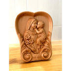 Our Lady and Child Wooden Relief Plaque