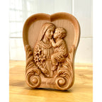 Our Lady and Child Wooden Relief Plaque