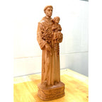 Wooden Statue of Saint Anthony of Padua  – Hand-Carved Catholic Sculpture