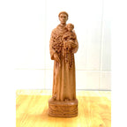 Wooden Statue of Saint Anthony of Padua  – Hand-Carved Catholic Sculpture