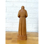 St. Padre Pio Wooden Statue – Hand-Carved Catholic Sculpture in European Beech Wood